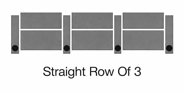 Straight Row of 3