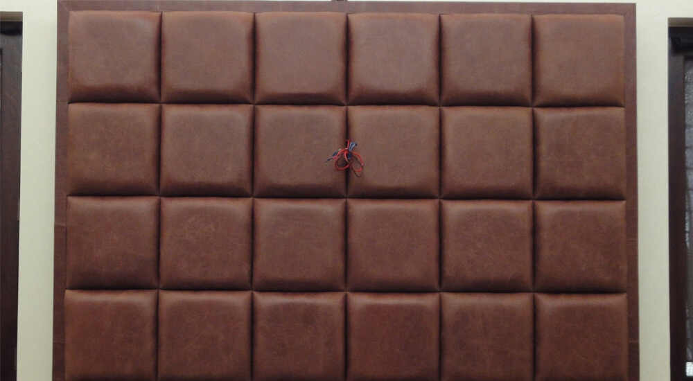 Leather tiled headboard